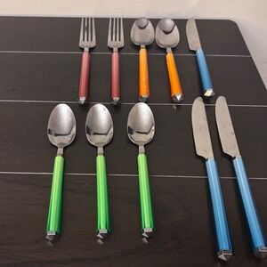 Vintage VILLEROY & BOCH Flatware Mixed Set Color Handles-Retro Italy